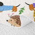 thumbnail image 5 of Homewish Dachshund Dog Hedgehog Quilt Full,Spring Flower Leaf Full Bedspread Sets,Cream,3pcs, 5 of 7