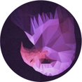 thumbnail image 1 of Ahgly Company Indoor Round Patterned Dark Orchid Purple Area Rugs, 5' Round, 1 of 6