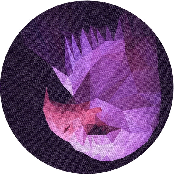 Ahgly Company Indoor Round Patterned Dark Orchid Purple Area Rugs, 5' Round