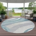 thumbnail image 3 of Addison Rugs Chantille Indoor/Outdoor Transitional Swirls Teal Machine Washable Round Rug, 8' x 8', 3 of 8