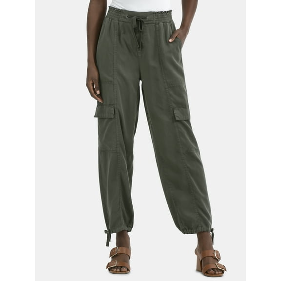 Time and Tru Women's High Rise Jogger Pants, 28" Inseam, Sizes XS-XXXL