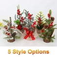 thumbnail image 6 of Deago 11.8" Small Artificial Mini Tabletop Christmas Tree Decorations with Holiday Ornaments Red Berry Pine Cone Greenery for Xmas Party Home Office Room Decor, 6 of 9