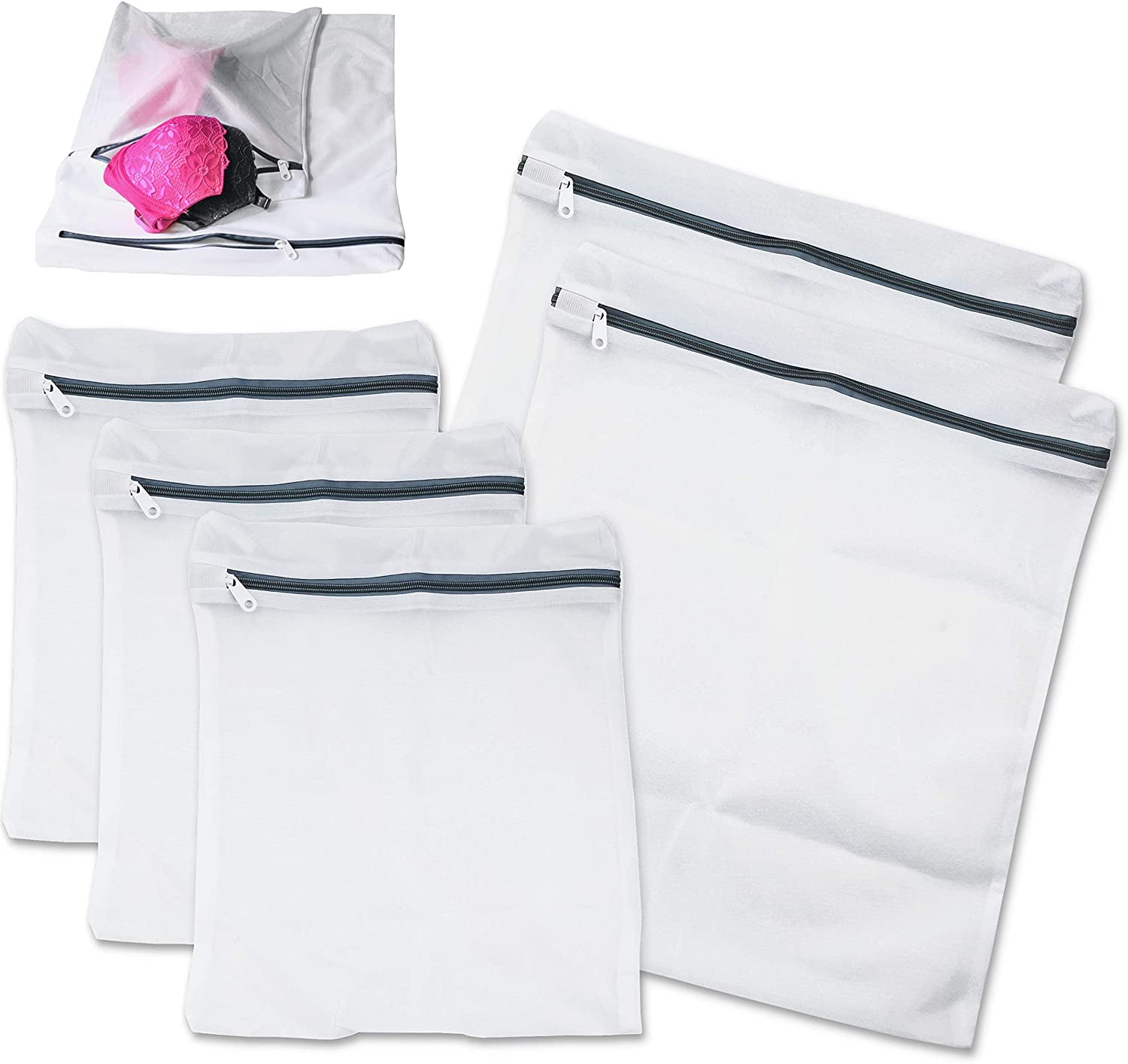 5 Pics Lingerie Bag for Laundry Delicates Mesh Laundry Bag Washing Machine Bag 