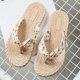 thumbnail image 5 of Zapatos de mujer, chanclas florales de verano, sandalias de playa, tangas, zapatillas, sandalias de cuerda de cáñamo de imitación, chanclas de viaje de fondo plano Wmkox8yii ytu6839, 5 of 9