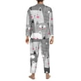 thumbnail image 5 of Bingfone Men'S Pajama Set 2 Piece Loungewear Pjs, Long Sleeve With Pajama Pants-Cats Group, 5 of 9