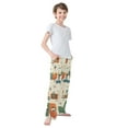 thumbnail image 4 of FORMRS Kids Pajama Pants with Pockets Size 6-8Y Boys Lounge Sleep Bottoms, Beige Cats Reading, 4 of 8