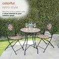 thumbnail image 4 of Alpine Corporation Patio Furniture Set with 2 Foldable Chairs and Table, Mediterranean Tile, 4 of 12