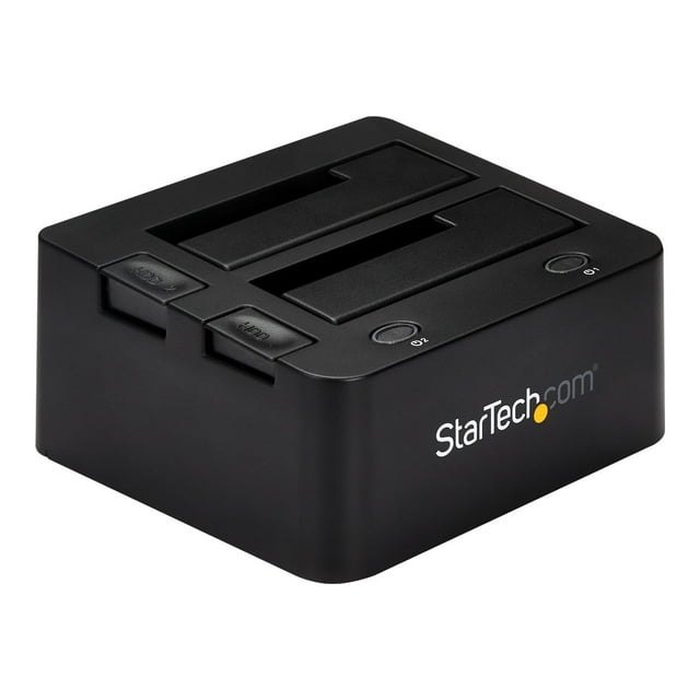 StarTech.com Dual-Bay USB 3.0 to SATA and IDE Hard Drive Docking Station, USB Hard Drive Dock, External 2.53.5 SATA III and IDE (40 pin) SSDHDD Docking Station, Hot-Swap Hard Drive Bays - Top-Loading - Storage controller - 2.5", 3.5" - ATA / SATA 6Gb/s - USB 3.0 - black - for P/N: SVA12M5NA