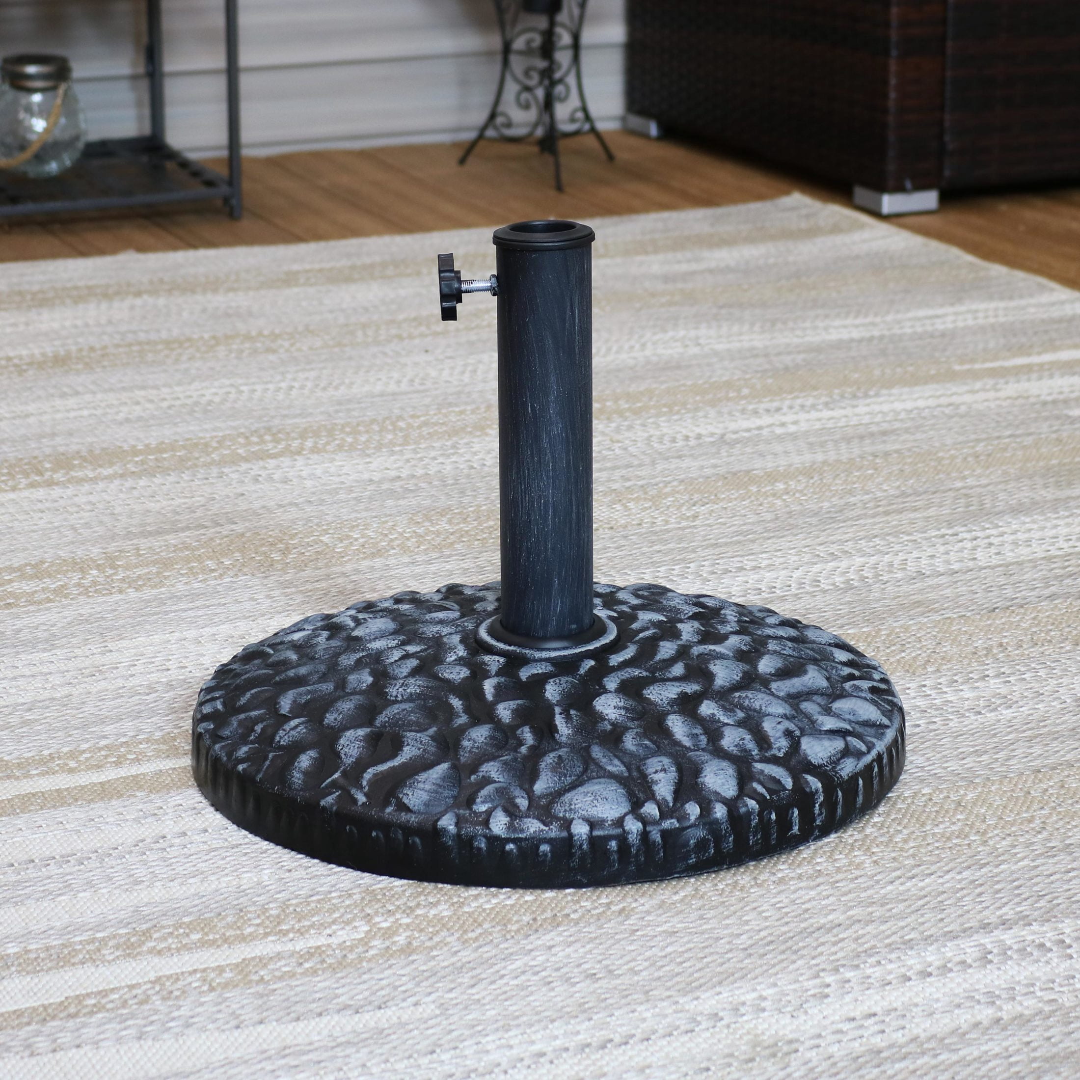 Sunnydaze 23 lb Gray Round Resin Market Umbrella Base