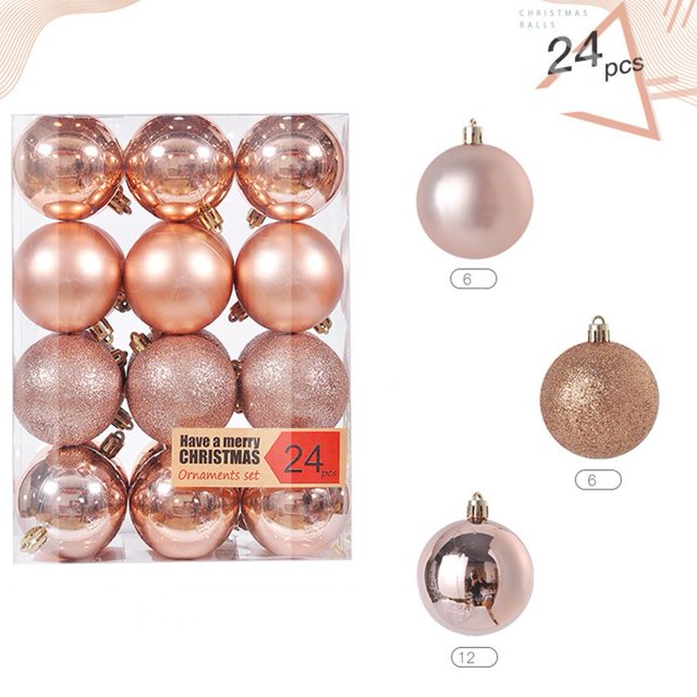 Christmas Decorative Balls Christmas Tree Hanging Christmas Ball Hanging Decorations 24PCS(Red)
