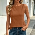 thumbnail image 5 of Craaazy Womens Sleeveless Shirts Oversized Fit Solid Color Crew Neck Casual Linen Tops Breathable Cotton Blend for Spring Summer Daily Wear, 5 of 10