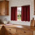 thumbnail image 3 of Tunhigl Plaid Printed 2-Piece Curtain Set, Light Filtering Window Curtains For Bedroom Kitchen Cafe, 3 of 5