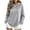 Gray, variant on Women's Drawstring Hooded Sweatshirt Lightweight Wrap Neck Long Sleeve Workout Tops Relaxed Casual Solid Color Fall Pullovers S