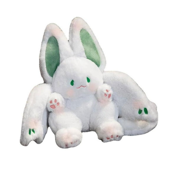 Cute Rabbit Plush Toy with Wings & Tail, 35cm Soft Bat Design Stuffed Animal, Perfect Gift for Kids & Friends