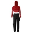thumbnail image 3 of Zaldita Fashion Jazz Hip Hop Street Dance Outfit for Girl 3Pcs Long Sleeve Hoodie with Vest and Pant Red 6, 3 of 7