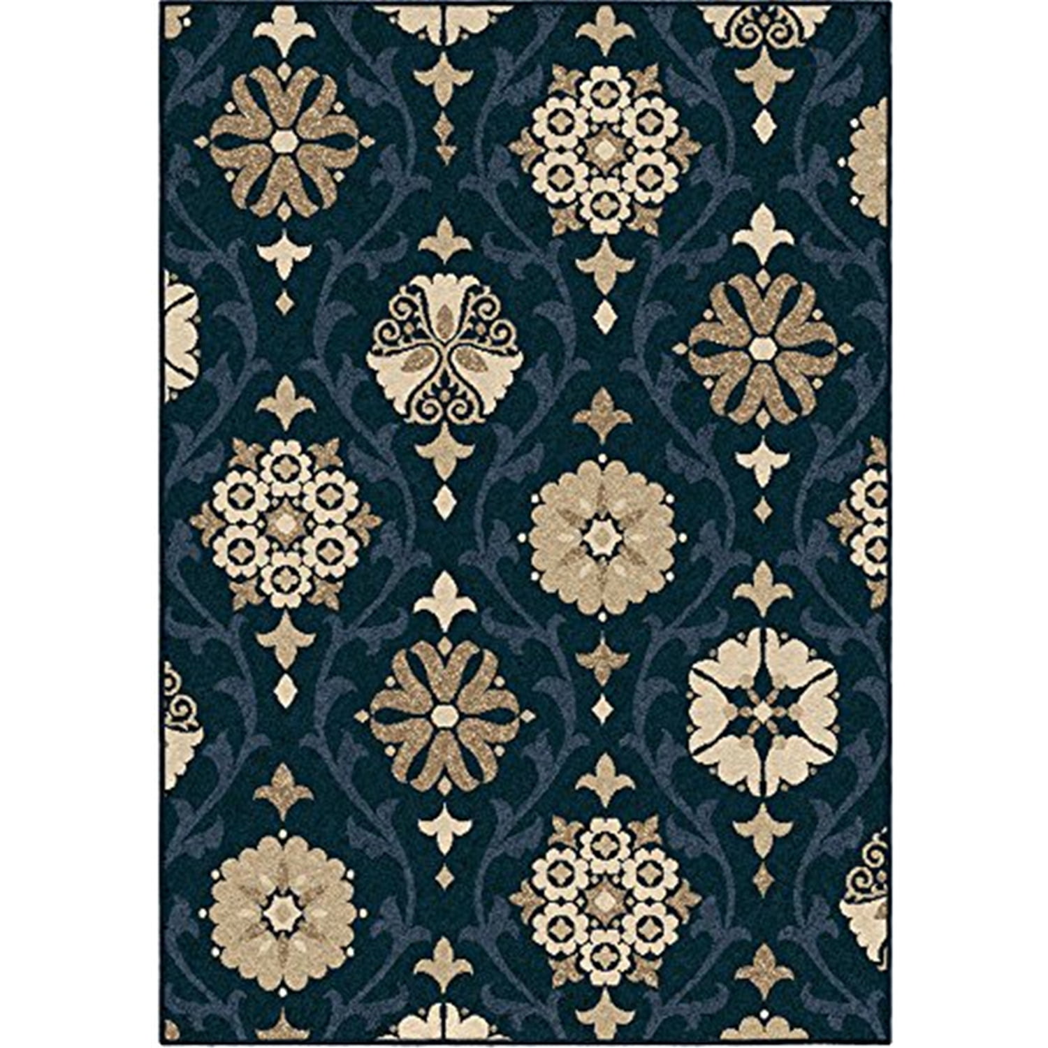 Orian Rugs Indoor/Outdoor Scroll Floral Chico Blue Area Rug (7'8" x 10