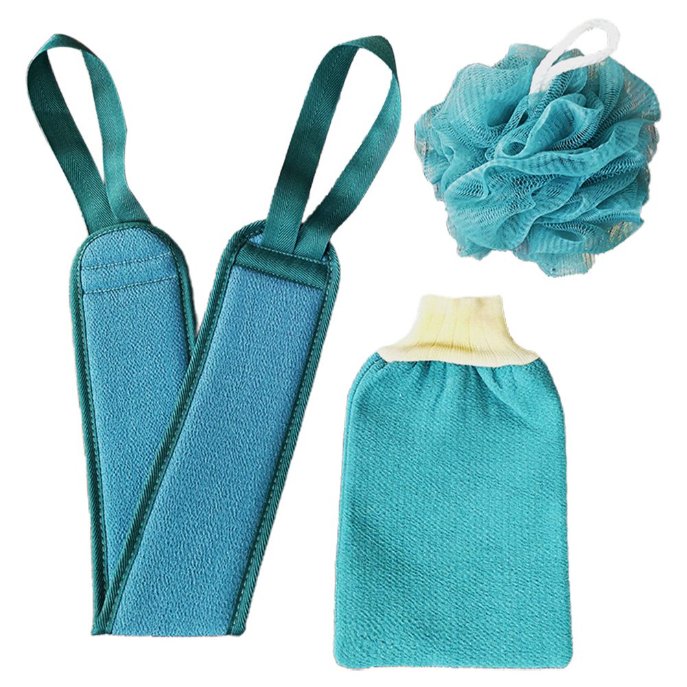 HEQU Exfoliating Loofah Back Strap Bath Shower Body Sponge Scrubber