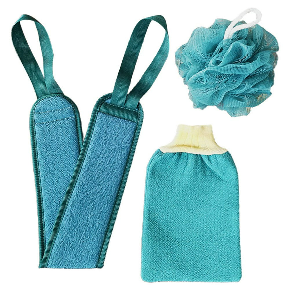 HEQU Exfoliating Loofah Back Strap Bath Shower Body Sponge Scrubber