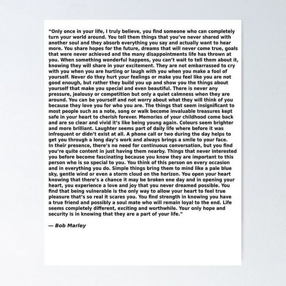 Bob Marley™s quote UNFRAMED Poster, 8x12