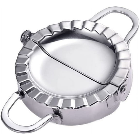 Stainless Steel Dumpling Maker, Japanese Gyoza Mold Wonton Press, Kitchen Dough Cutter or Stamping Tool, 3.5 inches