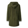 thumbnail image 5 of Womens 2022 Winter Long Sleeve Solid Fuzzy Fleece Open Front Hooded Cardigans Jacket Coats Outerwear with Pocket, 5 of 5