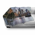 thumbnail image 3 of City Soft Flannel Fleece Throw Blanket, Early Morning Scenery in Melbourne Australia Famous Yarra River Scenic, Cozy Plush for Indoor and Outdoor Use, 50" x 70", Orange Green Pale Blue, by Ambesonne, 3 of 6