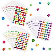 60 Sheets 3420 Pcs Sparkly Holographic Stickers, Glitter Foil Star Heart Dot Sticker for Behavior Reward Chart, Teacher Supplies and DIY Decorations