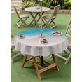 thumbnail image 4 of Outdoor Tablecloth with Umbrella Hole for Patio/Picnic/Party/Camping, Blue Beach Coastal Waterproof Table Cloth Round Cover Washable, Summer Nautical Ocean Seaside (Dia 60"), 4 of 8