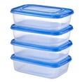 thumbnail image 2 of (2 pack) 5.23Cup Plastic Rectangle Food Storage Container Blue, 2 of 5