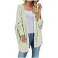 thumbnail image 2 of Turilly Womens Jackets Ladies Clearance, Women's Ladies Solid Open Front Soft Chunky Pocket Long Sleeve Coat Outerwear Cardigan, 2 of 6