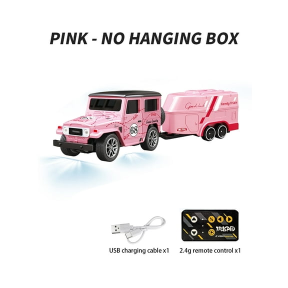 1: 64 mini remote control car, 2.4GHz remote control, three speed adjustable alloy body (pink)