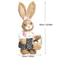 thumbnail image 4 of CoreLiving Easter Decorations Sisal Bunny Figurines with Carrot and Egg, Farmhouse Spring Straw Rabbit Couple, Table Centerpieces for Home Indoor, 4 of 6