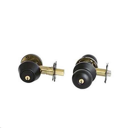 MaxGrade 500WAT10B Watson Front Door Entry Knob and Single Cylinder Deadbolt Combo Pack Keyed Alike, Oil Rubbed