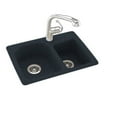 thumbnail image 2 of Dual Mount Composite 25x18x7.5 1-Hole Double Bowl Kitchen Sink in White, 2 of 2