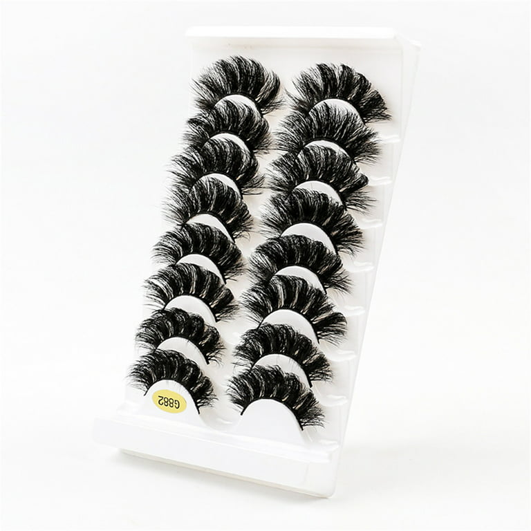 8 Pairs 25mm Mink Lashes Thick Curled Natural Hair Eyelashes Wispy