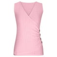 thumbnail image 6 of Timegard Womens Tank Tops Eyelet Deep V Neck Side Ruched Button Slim Comfy Sleeveless Tops Summer Beach, 6 of 6