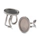 thumbnail image 1 of Non-Tarnish Ion Plating(IP) 304 Stainless Steel Cuff Pad Ring Settings Oval Stainless Steel Color Inner Diameter: 17.5mm, 1 of 4