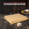 thumbnail image 2 of Fit Meal Prep 100 Pack Donut Box 15x11.5x2.25 Auto-Popup Macaron Boxes - Large Kraft Brown Boxes for Baked Goods, Cookies, Breads, Cupcakes, Pizza Durable, Convenient Pastry Box for Home and Bakery, 2 of 7