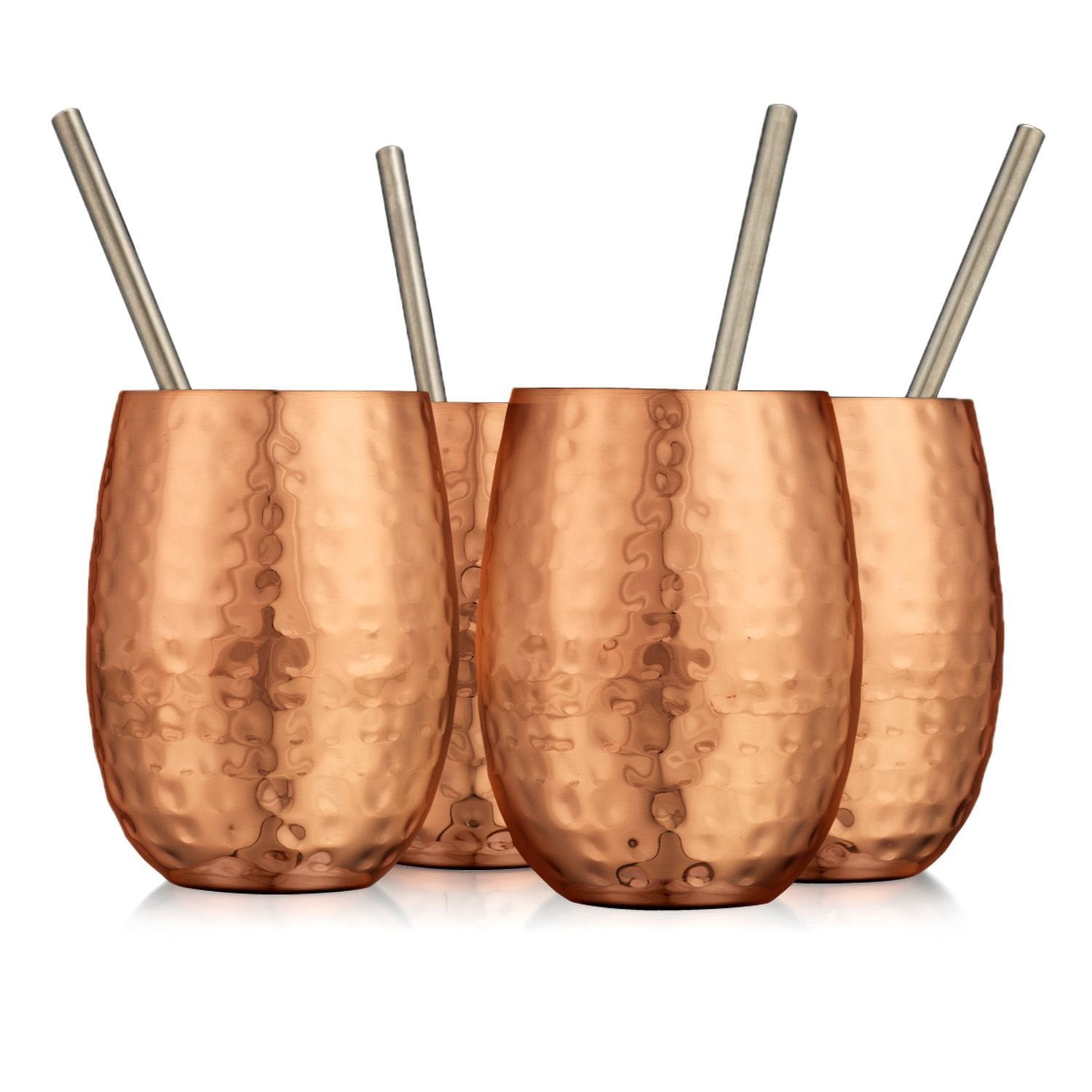 Godinger 4 Pack Handmade Insulated Copper Mug Cocktail Set