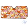 thumbnail image 2 of FORUDESIGNS Hippie Daisy Print Car Windshield Sun Shade Waterproof Car Sun Visor Protector Auto Dashboard Shield Block UV Rays Reflective Sunshade for Protection, 2 of 7