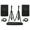 Peavey (2) Pvx15 Pro DJ 800W 15" Pa Speaker W/ Stands & Speakon - 1/4" Cables