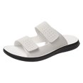 thumbnail image 3 of Rokment Mens Orthotic Arch Support Walking Sandals Comfortable Beach Casual Suede Adjustable Ankle Strap Open Toe Backless Slides Slippers Summer White Size 10.5, 3 of 6