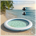 thumbnail image 4 of Mvpipi 8ft Inflatable Sunchill Float Ring with Mesh Center, Heavy Duty Water Hammock Platform for Pool, Lake and Ocean, 4 of 7