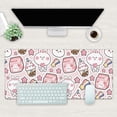 thumbnail image 2 of Desk Mat, Pink Kawaii Rabbit Extended Gaming Mouse Pad Large, 35.4"x15.7" Big Mouse Pad with Non-Slip Base and Stitched Edge, Long Computer Keyboard Mouse Mat for Home Office Work, 2 of 6