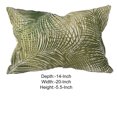 thumbnail image 5 of 20 X 14 Inch Embroidered Pillow with Palm Leaf Design, White and Green- Saltoro Sherpi, 5 of 5