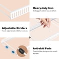 thumbnail image 3 of Housolution Pot and Pan Organizer, Expandable Pot Lid Organizer Rack with 14 Adjustable Dividers for Kitchen, Under Cabinet, Cutting Board, Bakeware, White, 3 of 7