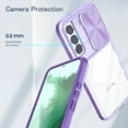 thumbnail image 5 of Dteck Case for Samsung Galaxy S22 Shockproof Slim Dropproof Slide Protection Clear Acrylic Hard Back Soft TPU Bumper Hybrid Phone Cover,Purple, 5 of 6