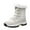 Beige, variant on WEAIXIMIUNG Ladies Brown Leather Ankle Boots Snow Boots Flat Proof Warm Laceup Boots Women Water Keep Velvet Round Toe Shoes Plus Women's Boots