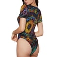 thumbnail image 2 of Balery Mandala Colorful Body de cuello redondo de manga corta para mujer Tops de manga corta Tops básicos-Small, 2 of 7