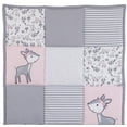 thumbnail image 3 of Little Love by NoJo Sweet Deer Grey, Pink 3-Piece Mini Porta Crib Bedding Set, Comforter, 2 Sheets, Girl Infant Nursery, 3 of 6